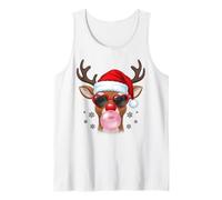 Lunettes de Soleil de Noël drôles Rennes Bubble Gum Rouge Débardeur