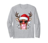 Lunettes de Soleil de Noël drôles Rennes Bubble Gum Rouge Manche Longue