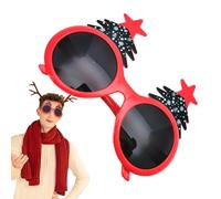 Lunettes de soleil de Noël | Lunettes de Père Noël avec chapeau de sapin de Noël | Décoration de Noël, accessoires de cabine photo, accessoires de costume