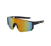 Lunettes de soleil de sport à la mode Verres coupe-vent PC Large Couverture Eyewears Outdoor Essential Lunettes de sport, Cadre noir avec film rouge, Taille unique