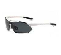 Lunettes de soleil de sport en plein air, lunettes de soleil polarisées tendance, même style for femmes et hommes, lunettes d'équitation pilote(White framed black gray)