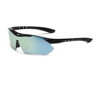 Lunettes de soleil de sport en plein air, lunettes de soleil polarisées tendance, même style for femmes et hommes, lunettes d'équitation pilote(Black pale color)
