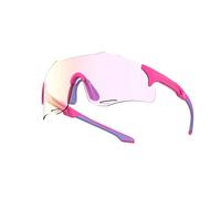 Lunettes de soleil de sport photochromiques pour cyclisme, course à pied, monture TR90, protection UV400, design sans monture avec plaquettes de nez réglables, C6, 63 Millimeters