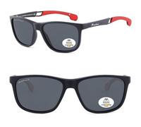 Lunettes de soleil de sport polarisées Montana Eyewear SP315 en plastique mat et branches en caoutchouc bleu foncé