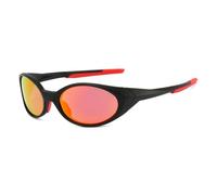 Lunettes de soleil de sport polarisées pour homme Protection UV400 Verres miroir Monture ovale Lunettes de soleil Personnalité Sunnies Running Vélo Conduite Pêche, noir/rouge