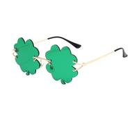 Lunettes de soleil décoratives pour la saint-Patrick, décor de fête du Festival irlandais, lunettes de Costume de lutin à quatre feuilles vertes, Décorations De Fête Pour Hommes 21e (A, One Size)