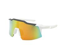 Lunettes de soleil d'équitation, grand cadre, une pièce pour hommes et femmes, sports de plein air, course à pied, lunettes de soleil de vélo, Cadre blanc Mercure rouge