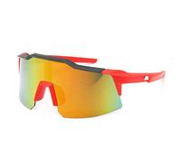 Lunettes de soleil d'équitation, grand cadre, une pièce pour hommes et femmes, sports de plein air, course à pied, lunettes de soleil de vélo, Cadre rouge sable Mercure rouge
