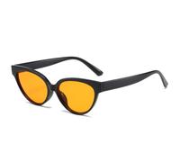 Lunettes de soleil design 2025 pour femme, motif œil de chat, couleur gelée, nuances dégradées, UV400, lunettes de soleil rétro tendance, noir et orange, taille unique