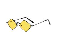 Lunettes de soleil d'été 2026 pour femme - Style vintage irrégulier - Petit cadre en losange - Lunettes de soleil rétro en alliage, A3, Taille unique