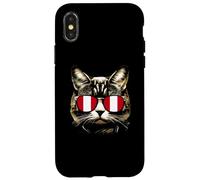 Lunettes de Soleil Drapeau péruvien Chat Patriotique Amoureux des Chats Coque pour iPhone X/XS