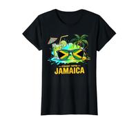 Lunettes de Soleil Droites Trippin Jamaica Drapeau Cocktail T-Shirt Graphique avec Valeur