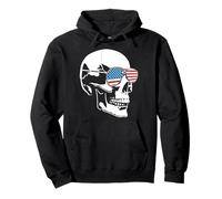Lunettes de soleil drôles avec drapeau américain Motif tête de mort patriotique 4 juillet Sweat à Capuche