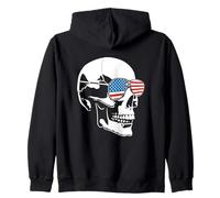 Lunettes de soleil drôles avec drapeau américain Motif tête de mort patriotique 4 juillet Sweat à Capuche