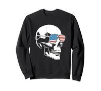 Lunettes de soleil drôles avec drapeau américain Motif tête de mort patriotique 4 juillet Sweatshirt