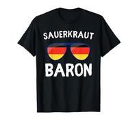 Lunettes de soleil drôles de choucroute Baron avec dicton allemand Drapeau de l'Allemagne T-Shirt