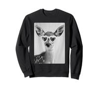 Lunettes de Soleil drôles Faon avec cœurs Motif Animal Mignon Meme Graphic Sweatshirt