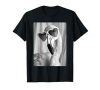 Lunettes de Soleil drôles Flamant Rose avec cœurs Animaux tropicaux Meme T-Shirt