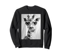 Lunettes de Soleil drôles Girafe avec cœurs Animaux africains Meme Sweatshirt