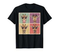 Lunettes de Soleil drôles Girafe photomaton Vintage Pop Art Bootleg T-Shirt