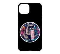 Lunettes de Soleil drôles Raton Laveur Cotton-Candy Drink Animal Meme Cool Coque pour iPhone 15 Plus