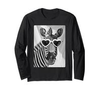 Lunettes de Soleil drôles zèbre avec cœurs Animaux africains Meme Manche Longue