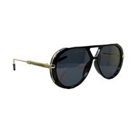Lunettes de soleil élégantes à monture ronde avec verres dégradés pour les sorties décontractées, les voyages, essentiels pour femmes, usage quotidien, double pont, Cadre noir gris tarte