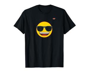 Lunettes de soleil émoticône rire jaune sourire visage chat icône T-Shirt