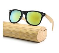 Lunettes de Soleil en Bois Faites à la Main Hommes Femmes carré Bambou Femmes pour Femmes Hommes Miroir Lunettes de Soleil