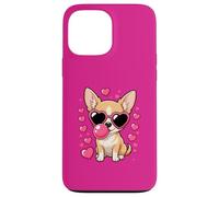Lunettes de Soleil en Forme de cœur Chihuahua pour la Saint-Valentin Coque pour iPhone 13 Pro Max