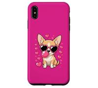 Lunettes de Soleil en Forme de cœur Chihuahua pour la Saint-Valentin Coque pour iPhone XS Max