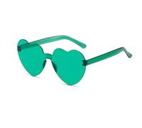 Lunettes de Soleil en Forme de cœur, équipées d'une Fonction de Protection UV, Les Branches du Miroir ne se déforment Pas Facilement, adaptées à l'ombrage extérieur(Green,14.2 * 5.8cm)