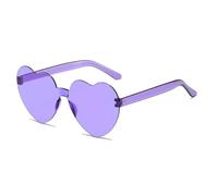 Lunettes de Soleil en Forme de cœur, équipées d'une Fonction de Protection UV, Les Branches du Miroir ne se déforment Pas Facilement, adaptées à l'ombrage extérieur(Purple,14.2 * 5.8cm)