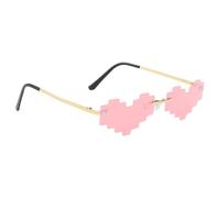 Lunettes de soleil en forme de cœur : lunettes de soleil amusantes en mosaïque | Lunettes de mode de plage à la mode, lunettes de mode légères, design de mosaïque, accessoire d'été pour fête en