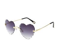 Lunettes de soleil en forme de cœur pour femme - Sans monture - Pour fête de mariage, enterrement de vie de jeune fille