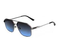 Lunettes de soleil en métal polygone à dessus plat double pont hommes femmes mode personnalité lunettes de soleil, C03 Bleu, Taille unique