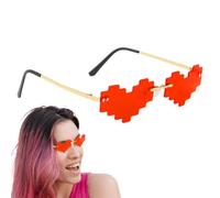 Lunettes de soleil en mosaïque en forme de cœur - Lunettes colorées sans monture | Lunettes de soleil de plage tendance pour femmes et hommes, idéales pour les fêtes, la conduite, le cyclisme et les