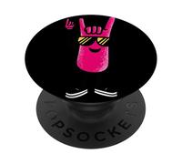 Lunettes de Soleil en Mousse Rose avec Inscription « Finger Rock Hand Sign » PopSockets PopGrip Adhésif