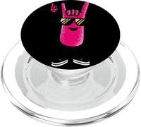Lunettes de Soleil en Mousse Rose avec Inscription « Finger Rock Hand Sign » PopSockets PopGrip pour MagSafe