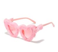 Lunettes de soleil en peluche rose en forme de cœur, pour la future mariée, élégantes et moelleuses, décoration amusante pour les bals masqués, enterrements de vie de jeune fille, fêtes d'anniversaire