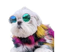 Lunettes de soleil en perles pour chat et chien - Accessoires de déguisement extravagants et mignons pour fête (coloré, taille S)