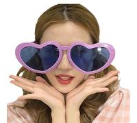 Lunettes de soleil fantaisie pour adultes - Accessoires de fête surdimensionnés en forme de cœur - Lunettes de rue pour femme - Lunettes humoristiques pour carnaval - Accessoires de bal masqué