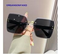 Lunettes de soleil femme -2023 nouvelle grande monture anti-uv humidité ins premium sense sans monture-noir