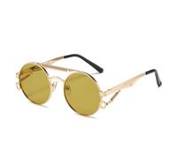Lunettes de soleil femme à petite monture, verres dégradés, verres de luxe, anti-UV400 (noir double vert)