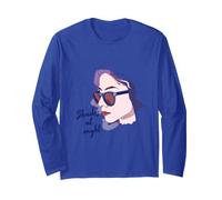 Lunettes de Soleil Femme Illustration Aquarelle Art Bleu Manche Longue