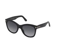 Lunettes de soleil femme TOM FORD WALLACE FT 0870 - Shiny Black/Grey Shaded - Carré - Chic