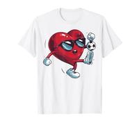 Lunettes de Soleil Football Heart Player Team Coach Saint-Valentin T-Shirt