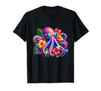 Lunettes de Soleil hawaïennes Octopus Tropical Hibiscus Aloha T-Shirt