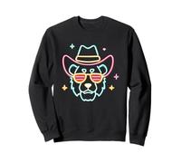 Lunettes de Soleil Humoristiques avec Motif de Chat Cowboy Sweatshirt