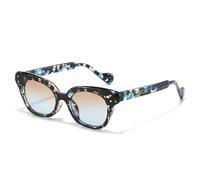 Lunettes de soleil œil de chat de luxe dégradées pour femmes, ensemble de couleurs décontractées pour hommes, UV400 (léopard bleu)
